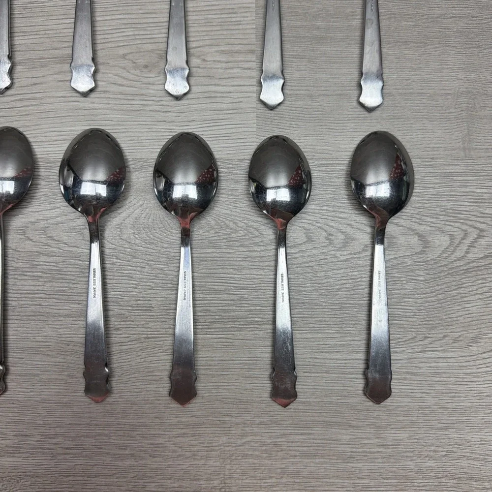 National Stainless, King Eric, Lot of 14 Piece Spoon Set Japan Made Stainless